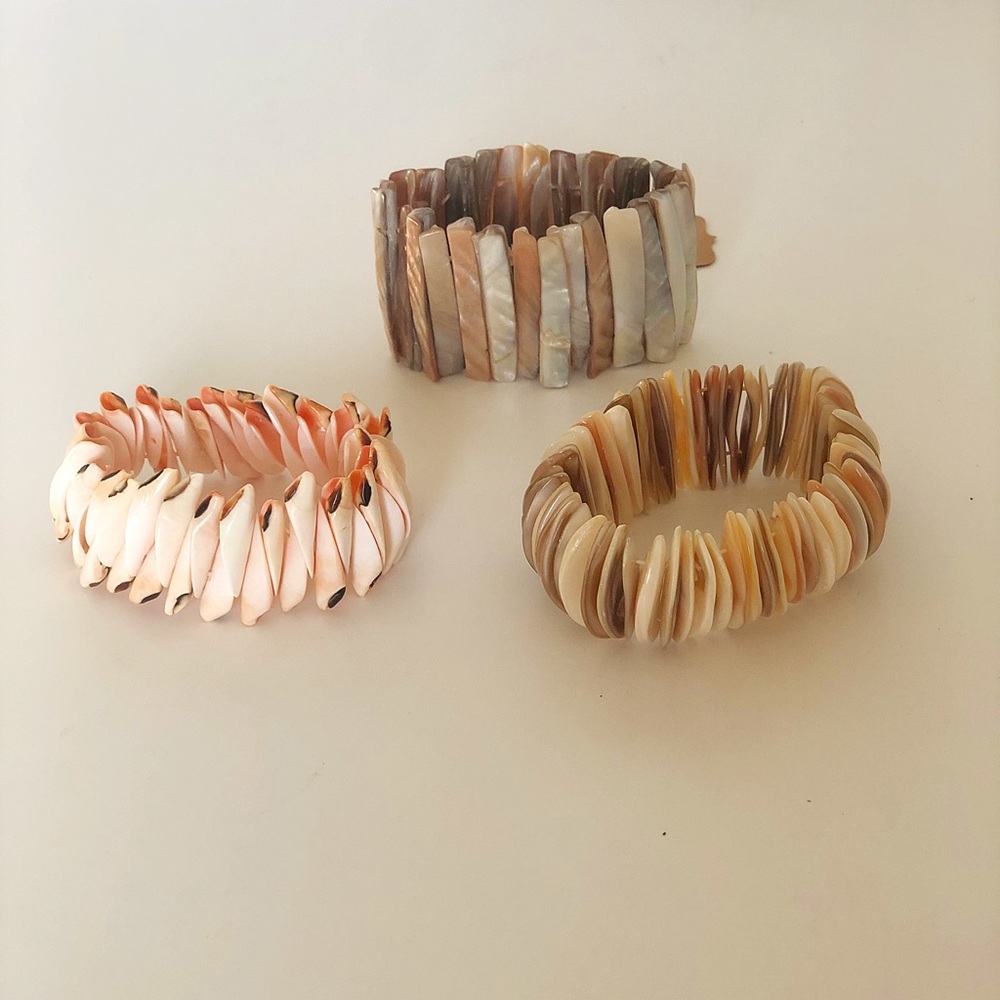 Vintage Mother of Pearl Abalone Shell Bracelets